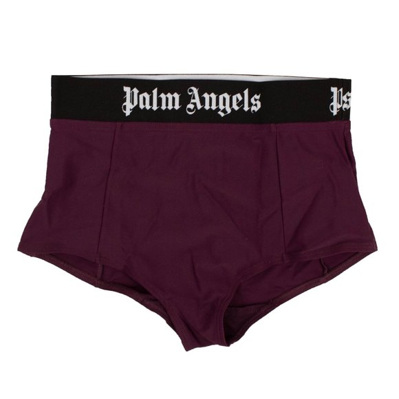 PALM ANGELS Purple Logo Waistband Breifs Size S $245